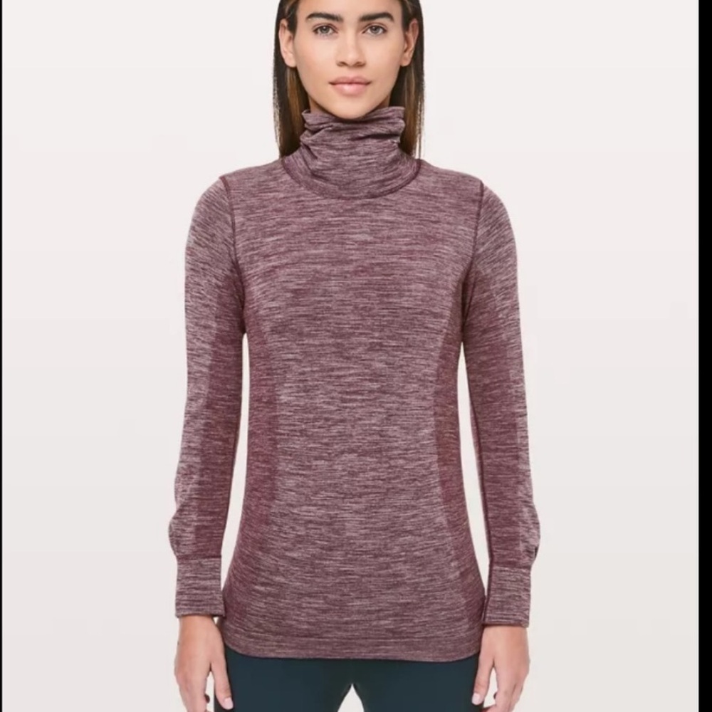 Lululemon 2 Woolly Wunder Turtleneck Merino Wool Base Layer - Dark Adobe - Sz 4